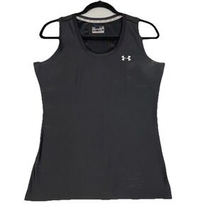Under Armour HeatGear Fitted‎ Racerback Tank Top Womens Large Black